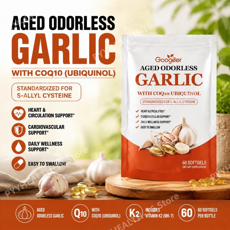 Aged Odorless Garlic Softgels  - Coq10 Ubiquinol Softgel recension och pris